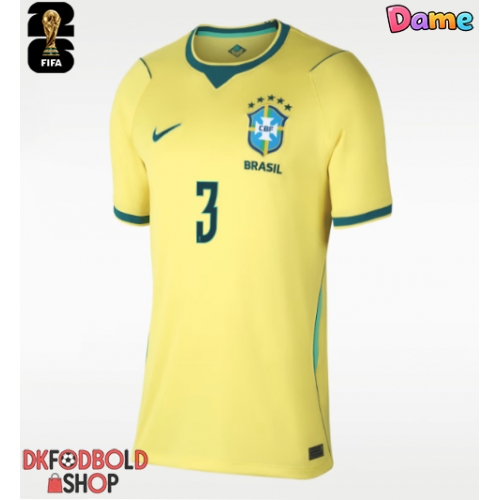 Brasilien Gabriel Magalhaes #3 Hjemmebanetrøje Dame VM 2026 Kort ærmer